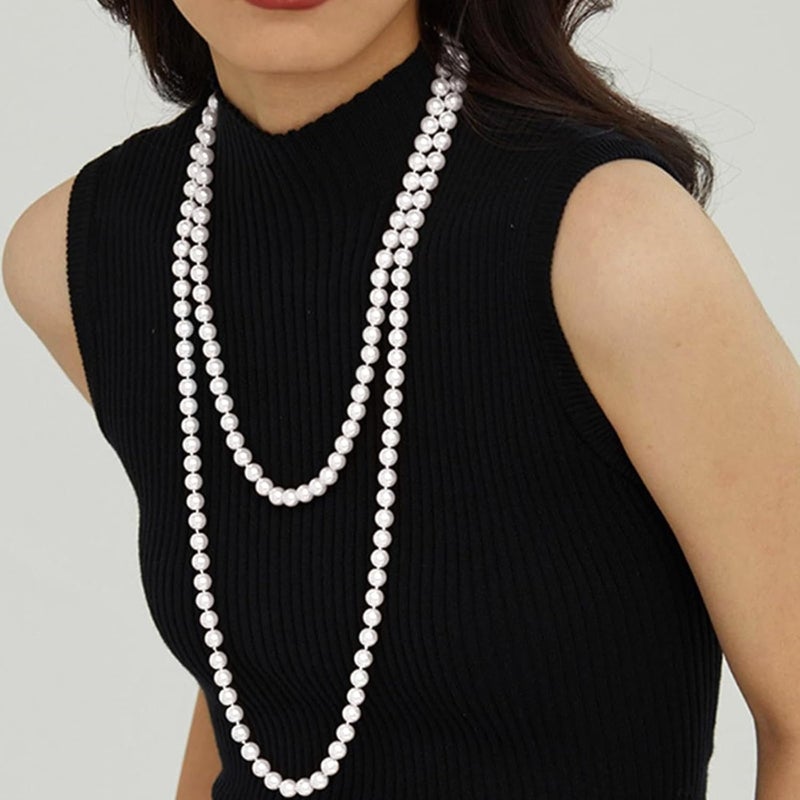 Zeffy Pearl Necklace 8MM Dainty Round Imitation Pearl Choker Necklace Wedding Pearl Necklace Delicate Jewelry for Women Simple Bridesmaid Jewelry Gifts - Image 4